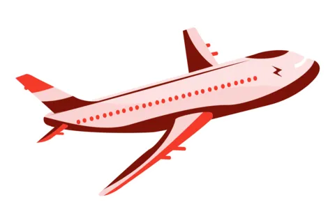 Red Dynamic Flying Airplane Template