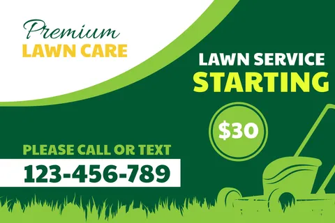 Vibrant Premium Lawn Care Business Card Template