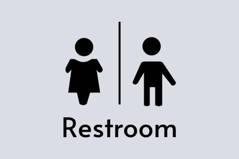 Gray Restroom Sign Template