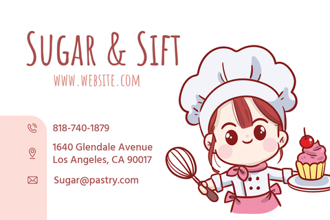Colorful Sugar and Sift Bakery Business Card Template