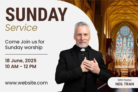 Come Join Us for Sunday Worship Church Sign Template