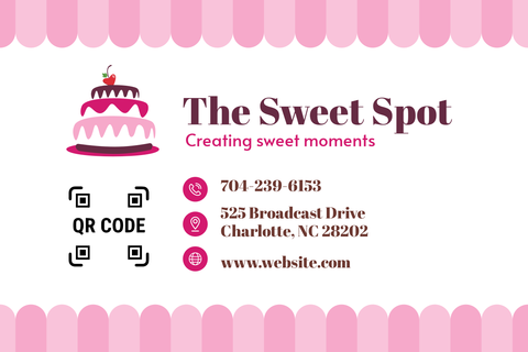 Bright Pink The Sweet Spot Business Card Template