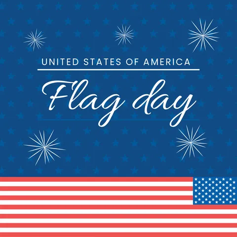 Fireworks and American Symbol Flag Sign Template