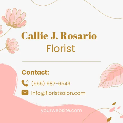 Vibrant Pink Florist Business Card Template