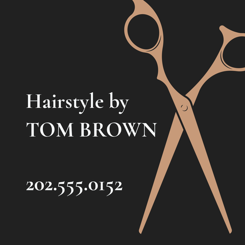 Beige and Black Hairstyle Business Card Template