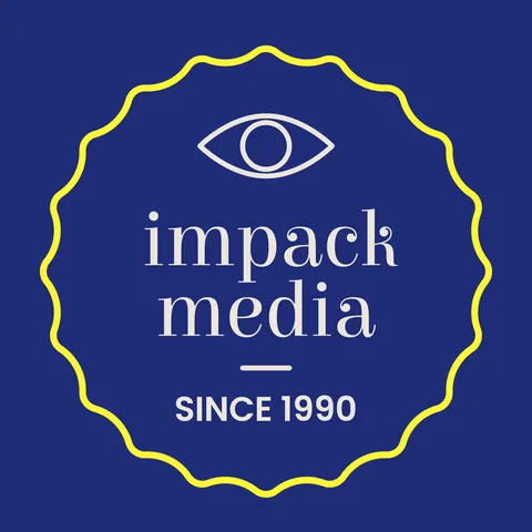 Blue and Yellow Impack Media Logo Template