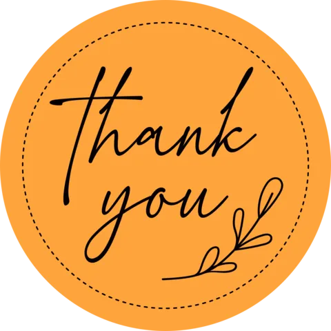 Orange Circle Thank You Decorative Template