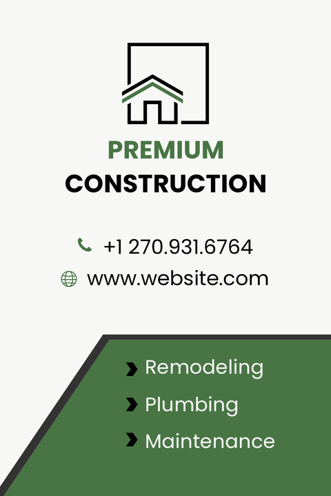 Premium Construction Business Card Template