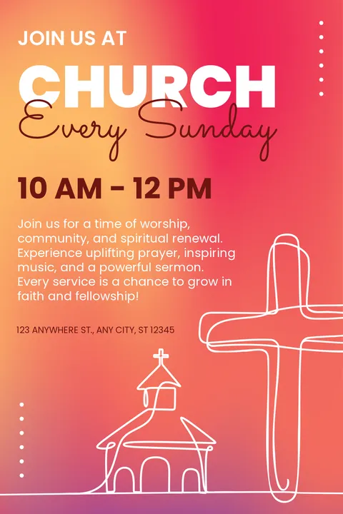 Join Us at Church Sunday Service Invitation Template