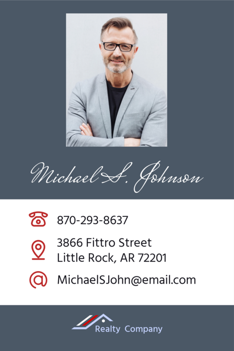 Red and Gray Realty Company Business Card