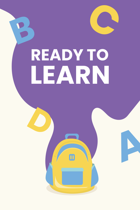 Ready to Learn Back to School Sign Template