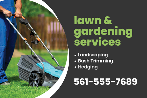 Lawn and Gardening Services Business Sign Template