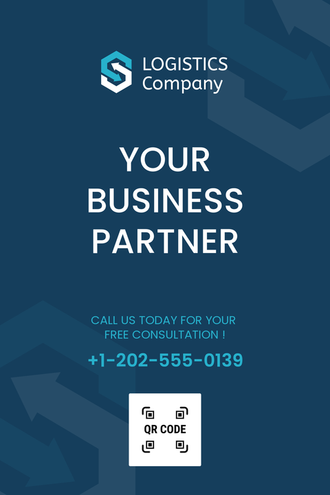 Blue and White Logistics Company Sign Template