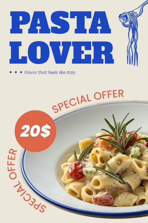Pasta Lover Promotional Sign Template