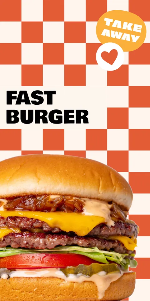 Fast Burger Take Away Sign Template