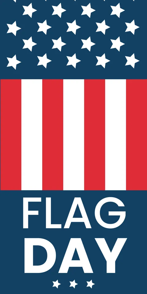 Vertical American Flag Day Sign Template