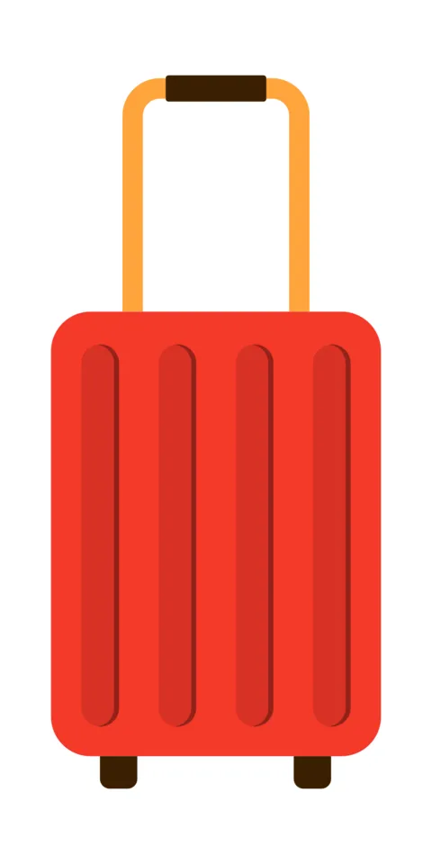 Red Suitcase with Orange Handle Template