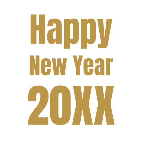 Gold Font Happy New Year Celebration Party Sign Template