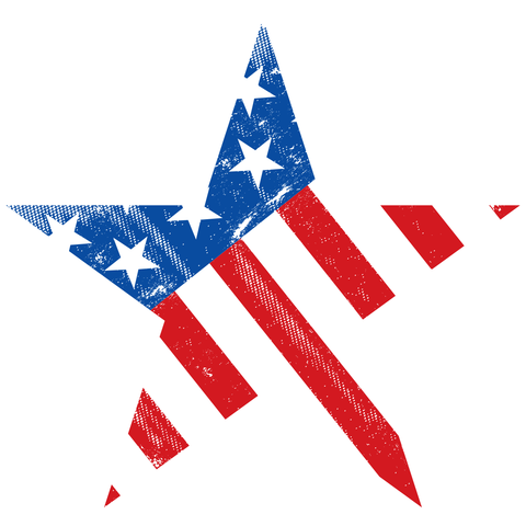 Patriotic Star With Vintage US Flag Design Sign Template