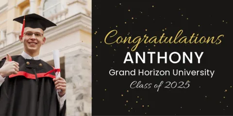 Congratulatory Black Graduation Sign Template