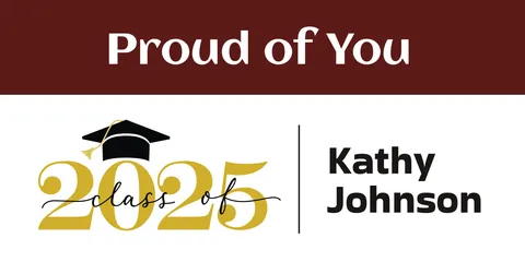 Proud of You Red and White Graduation Sign Template