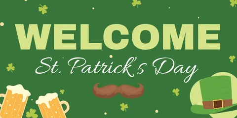 Green St. Patrick's Day Welcome Sign Template