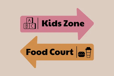 Kids Zone and Food Court Sign Template