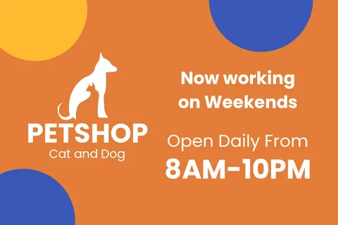 Orange Pet Shop Announcement Sign Template