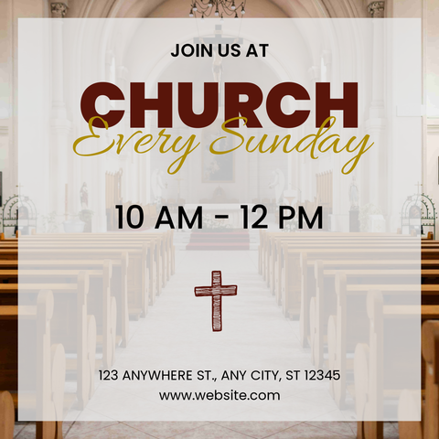 Sunday Service Invitation Church Sign Template