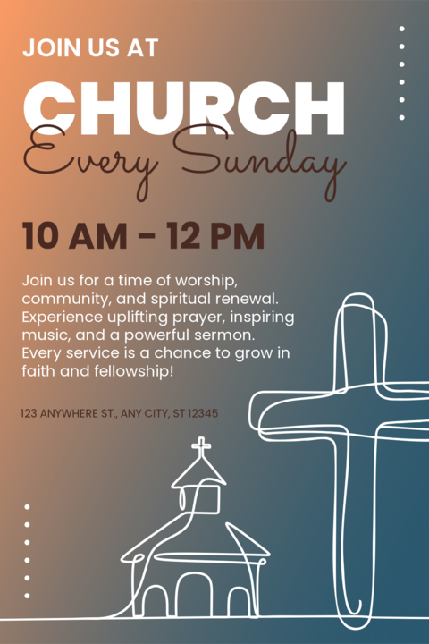 Join Us at Church Sunday Service Invitation Template