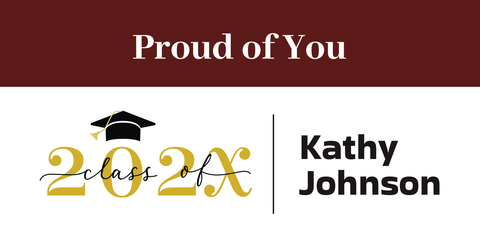 Proud of You Red and White Graduation Sign Template