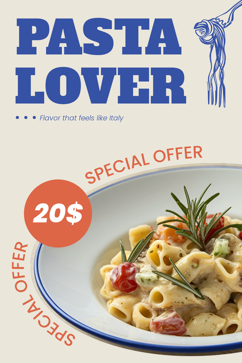 Pasta Lover Promotional Sign Template