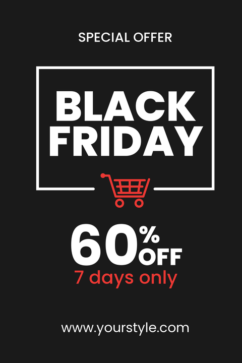 Black Friday Special Offer Shopping Cart Sign Template