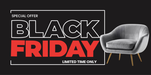 Black Friday Special Offer Furniture Sale Sign Template