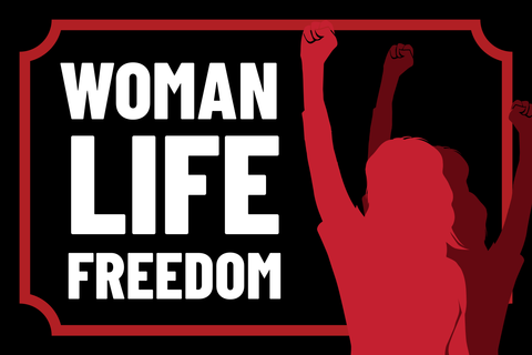 Woman, Life, Freedom Protest Sign Template
