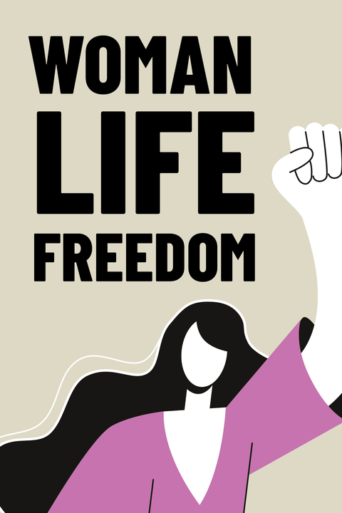 Woman, Life, Freedom Sign Template