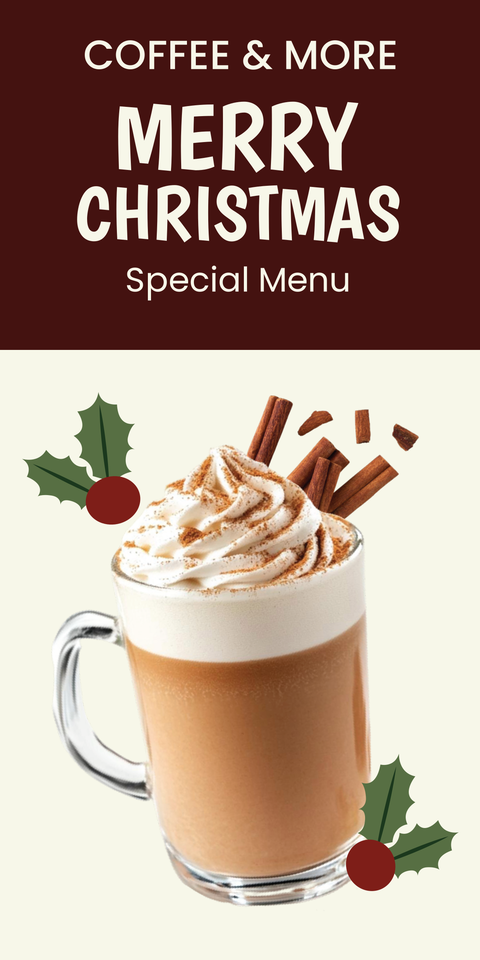 Coffee and More Merry Christmas Special Menu Template