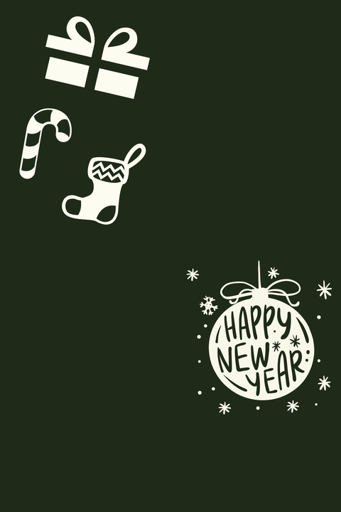 Happy New Year Ornament Sign Template