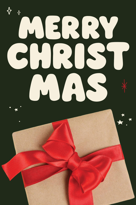 Merry Christmas Gift Box Sign Template