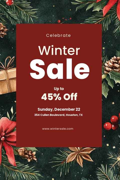 Winter Sale Holiday Promotional Sign Template