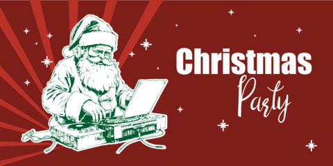 DJ Santa Christmas Party Sign Template