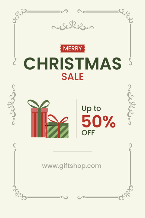 Merry Christmas Sale Promo Sign Template