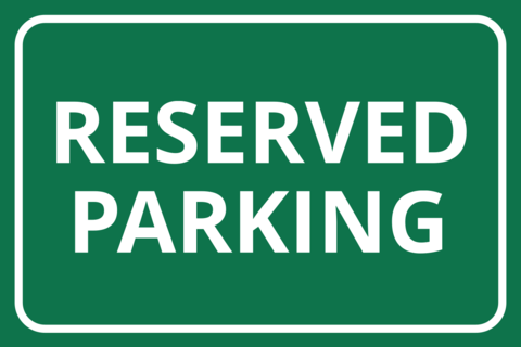 Green and White Reserved Parking Sign Template