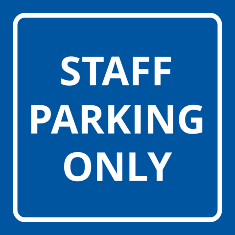 Blue Staff Parking Sign Template