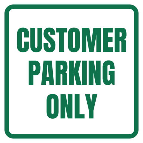 Green Customer Parking Sign Template