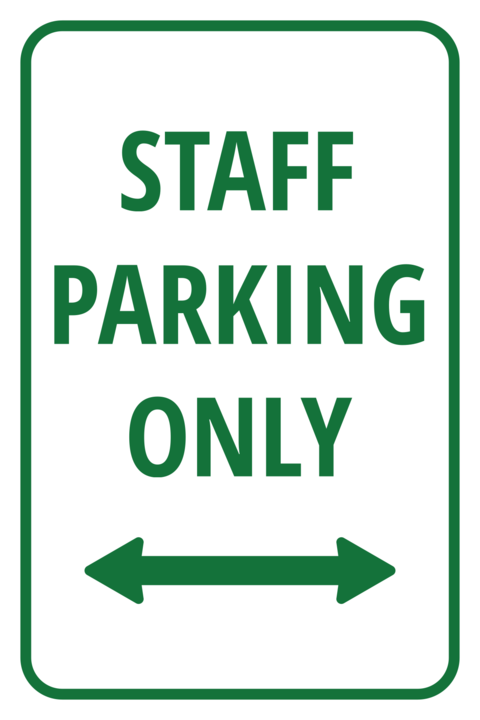 Green Staff Parking Only Sign Template