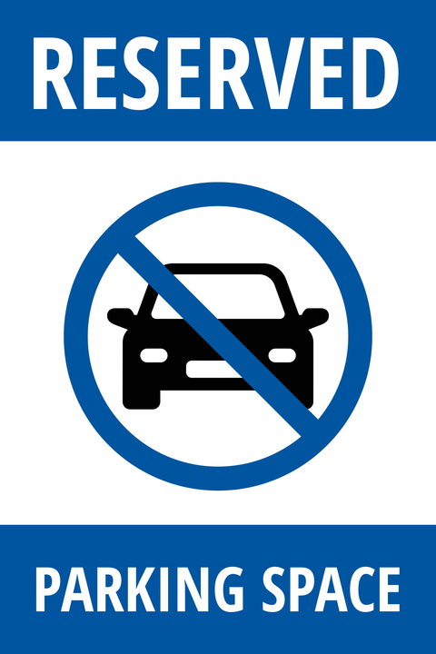 Blue and White Reserved Parking Space Template