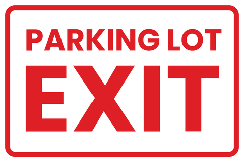 Red Parking Lot Exit Sign Template