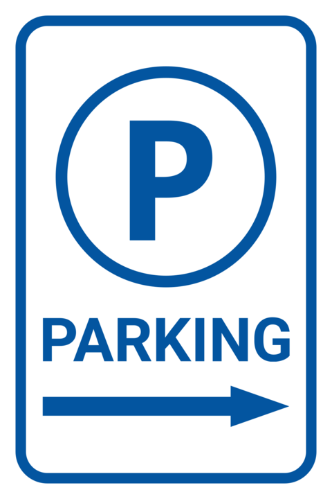 White and Blue Parking Sign Template