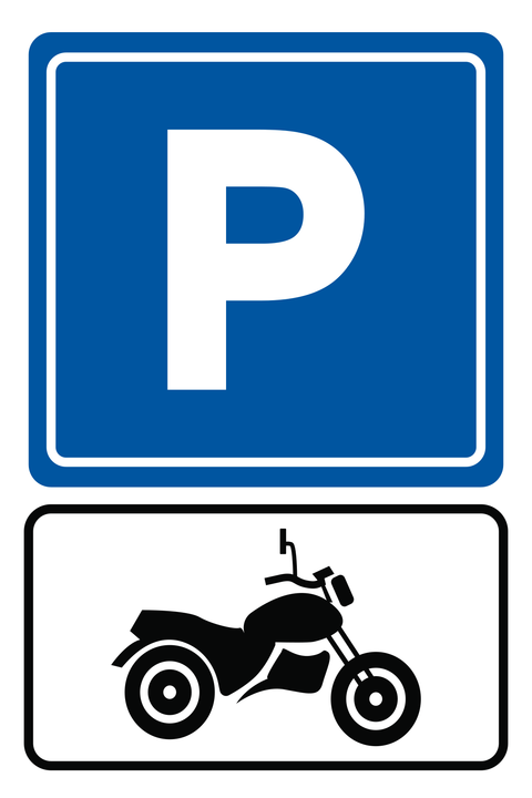 Blue Motorcycle Parking Sign Template